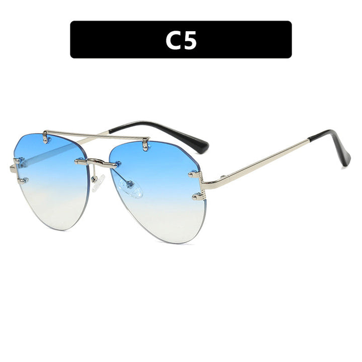Women modern pilot sunglasses with gradient lenses and slim metal frame Kalsten
