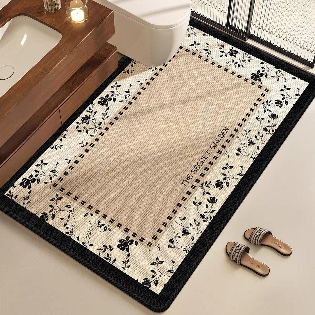 Elegant Floral Bathroom Mat Kalsten