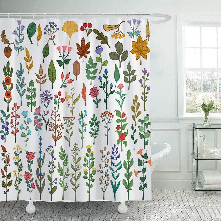 Botanical Illustration Shower Curtain Kalsten