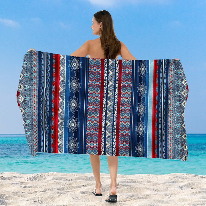 Beach blanket with exclusive geometric tribal design Kalsten