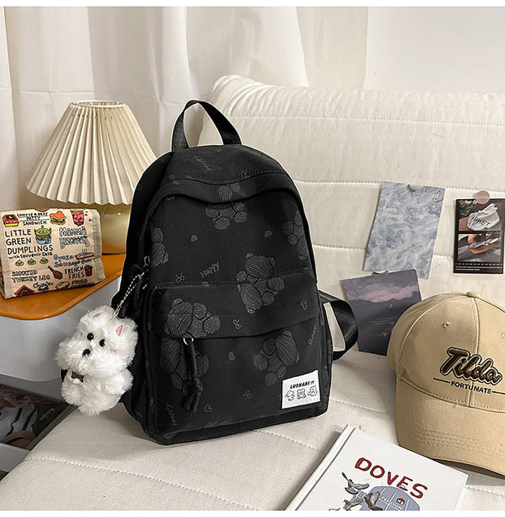Cute Patterned Canvas School Backpack