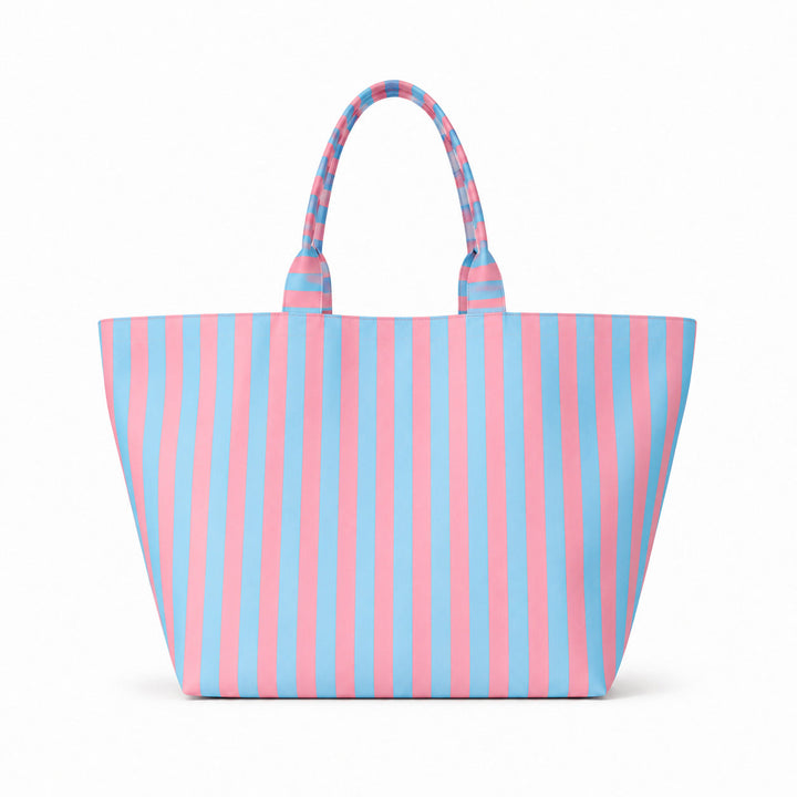 Beach bag with width, water-repellent stripes Kalsten