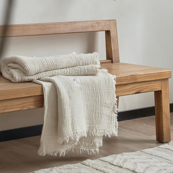 Women’s high-quality and luxurious waffle texture plaid blanket Kalsten