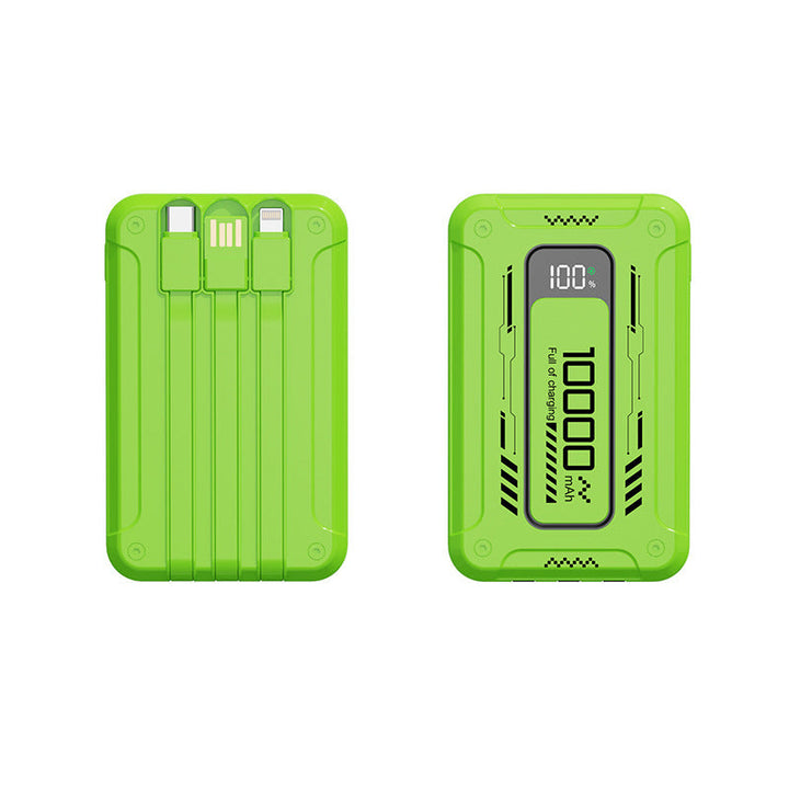 Power bank with integrated charging cables and digital charge level indicator Kalsten