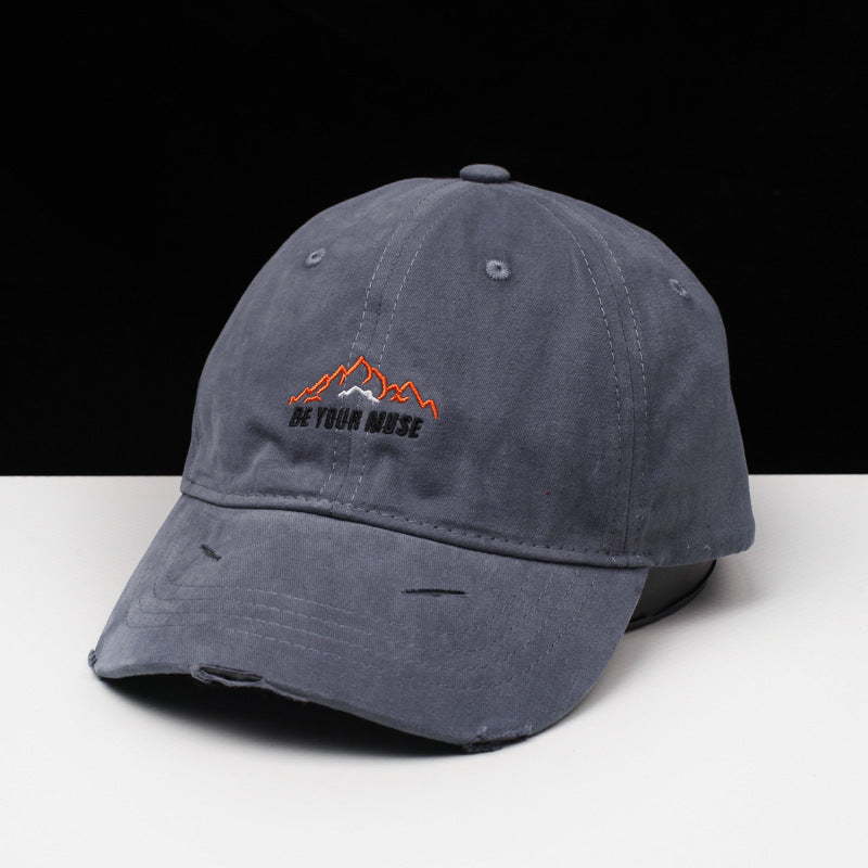 Women's Distressed Cotton Embroidered Baseball Cap Kalsten