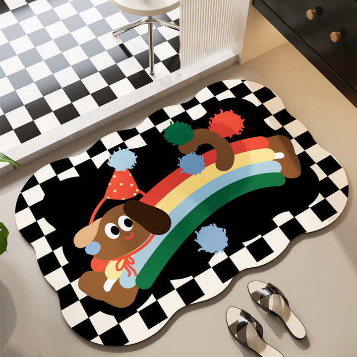Playful Puppy-Themed Floor Mat