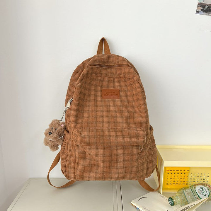 Casual Checkered School Backpack