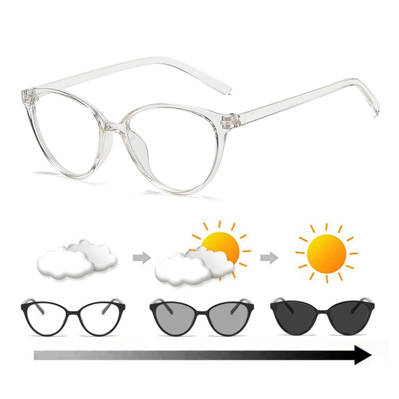 Women's trendy light-sensitive cat-eye glasses Kalsten
