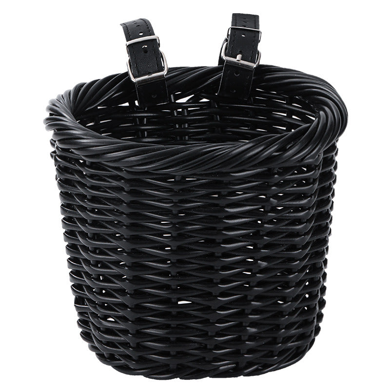 Unisex storage basket with elegant leather handles Kalsten