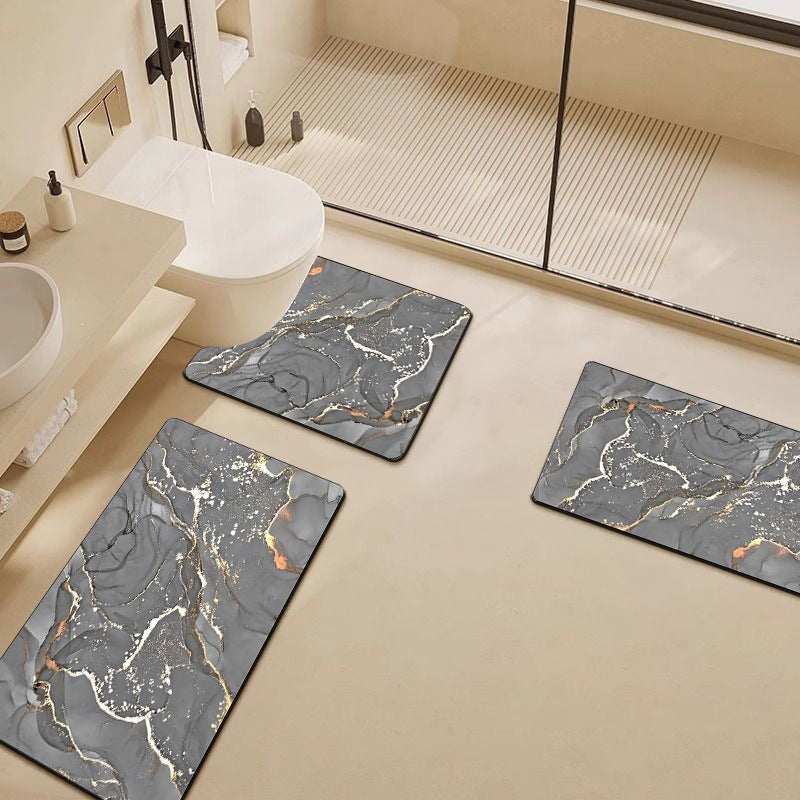 Luxury Marble-Pattern Bathroom Mat Set Acalora