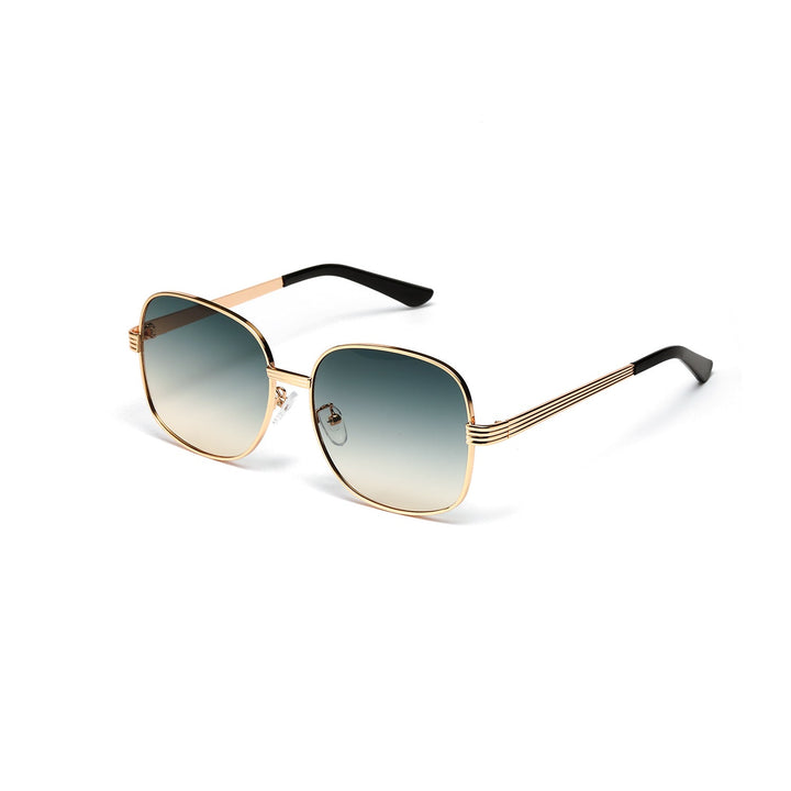 Ladies fashionable angular sunglasses with luxurious golden frame Kalsten