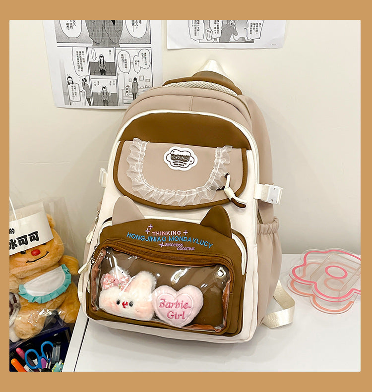 Cute Animal-Themed Transparent School Backpack