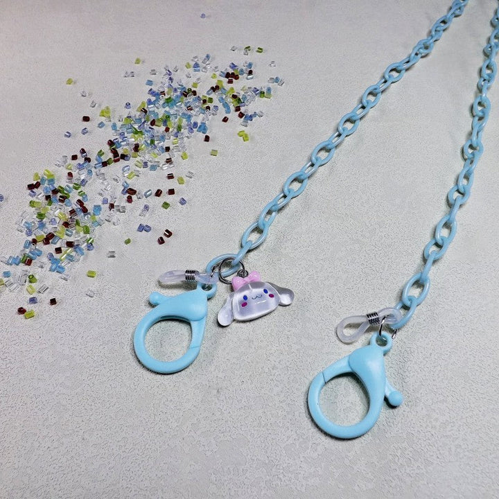Playful glasses holder chain made of transparent material Kalsten