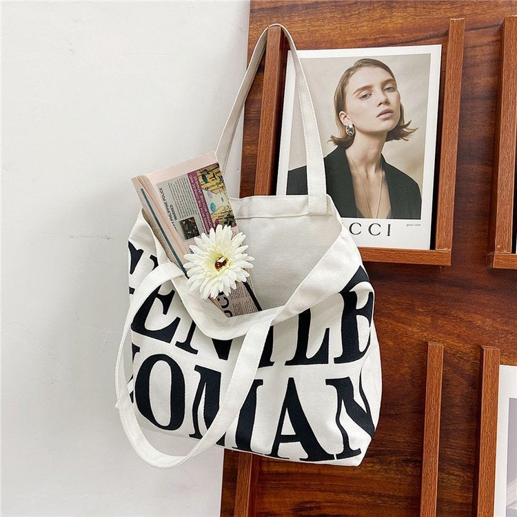 Fashionable cotton bag with striking lettering Kalsten