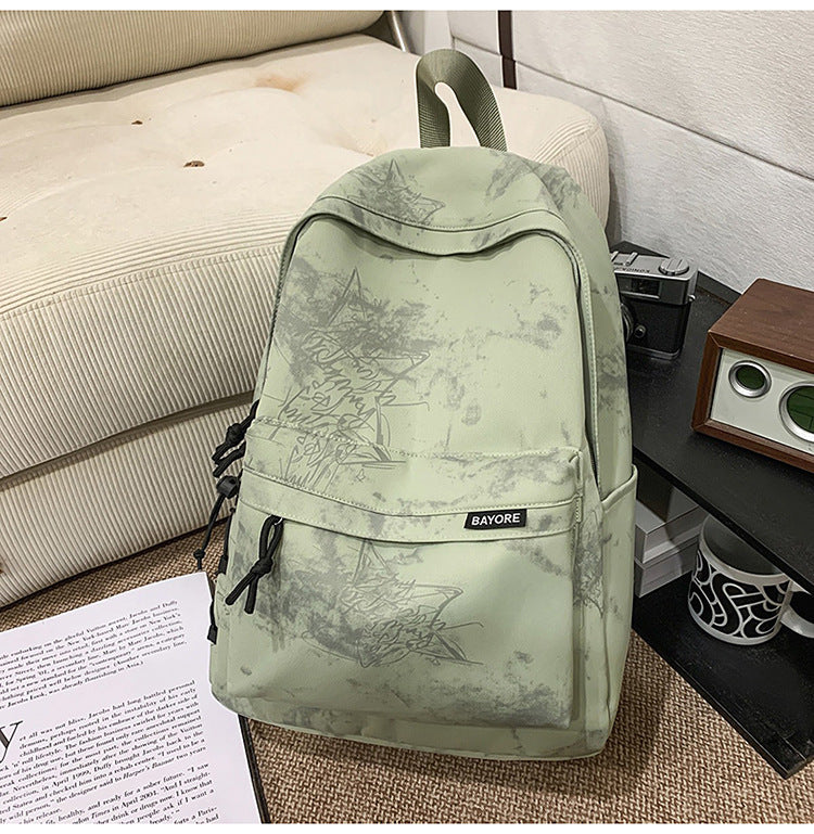 Marble Pattern Casual School Backpack