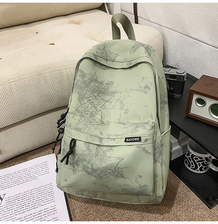 Marble Pattern Casual School Backpack
