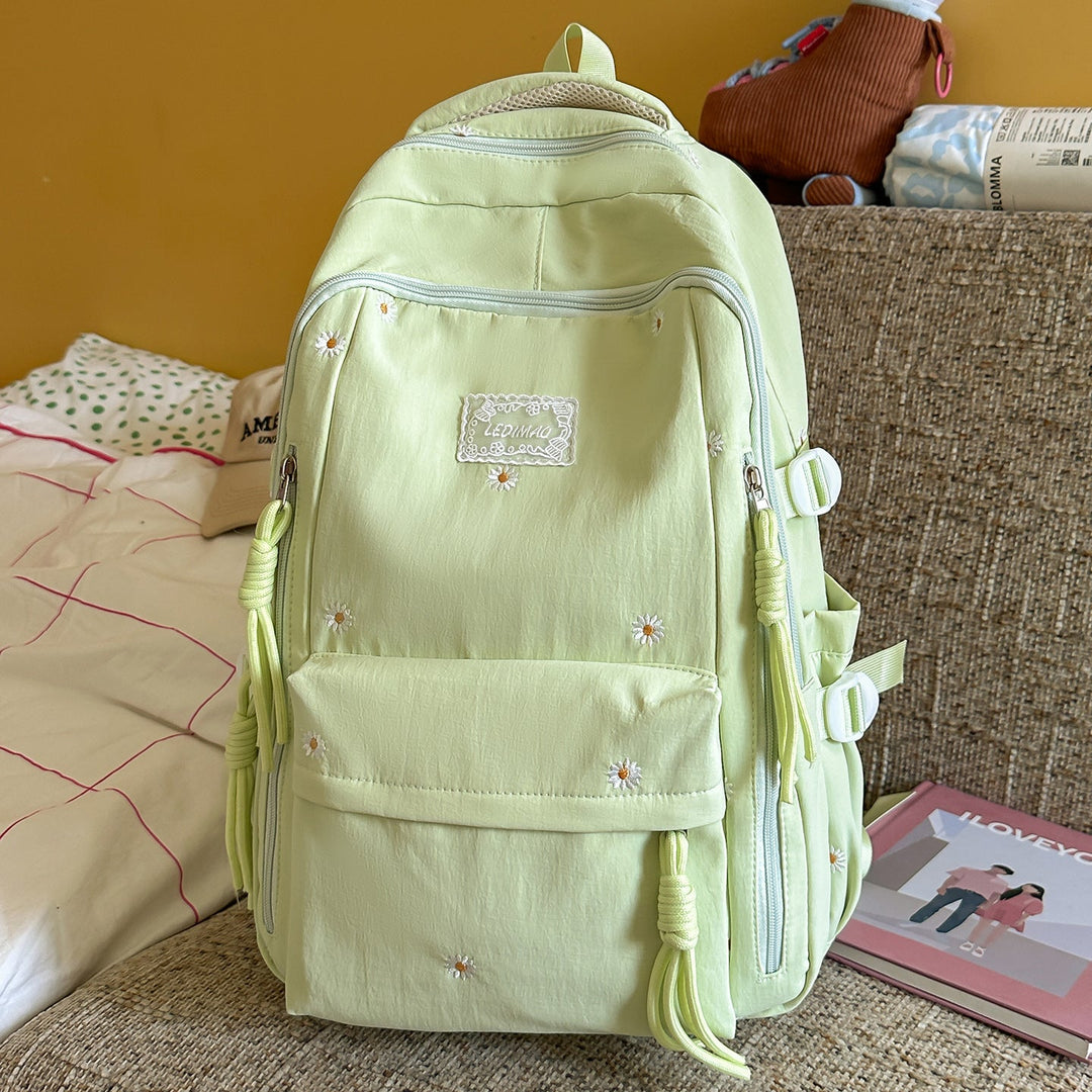Elegant Floral Embellished School Backpack