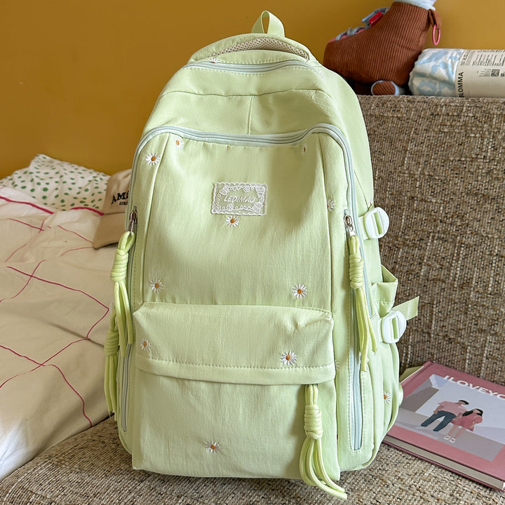 Elegant Floral Embellished School Backpack