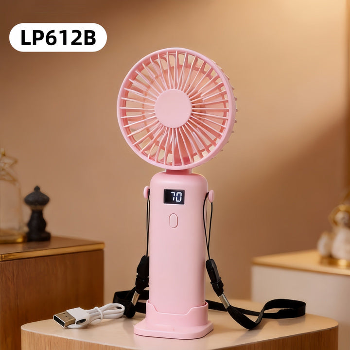 Women portable handheld fan with digital display and USB charging function Kalsten