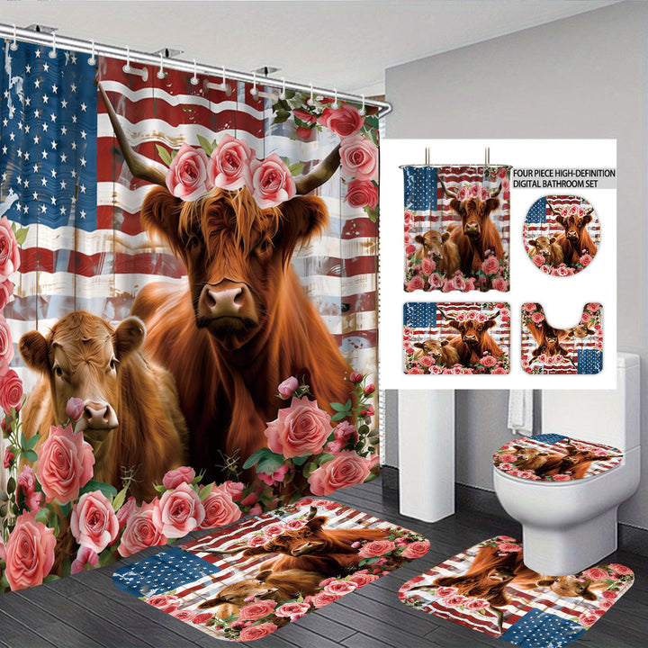 Digital Floral Print Bathroom Set Kalsten