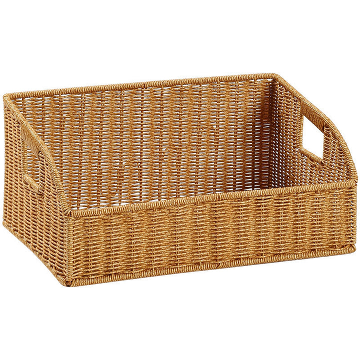 Woven Storage Organizer Basket with Cutout Handles Kalsten