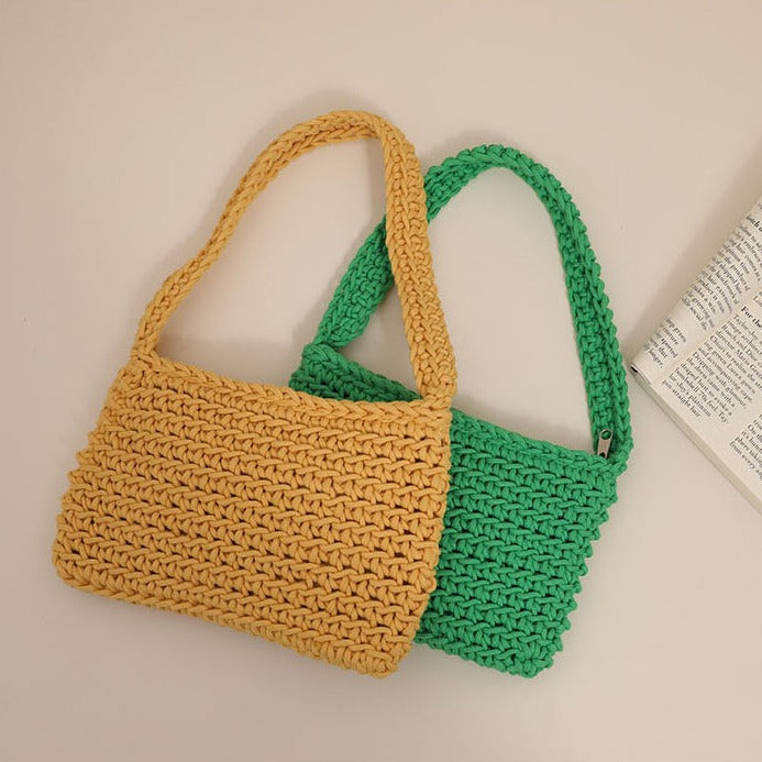 Handmade straw crossbody bag with structured design Kalsten