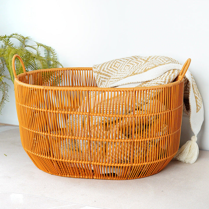 Women Braided Storage Basket with Practical Handles Kalsten