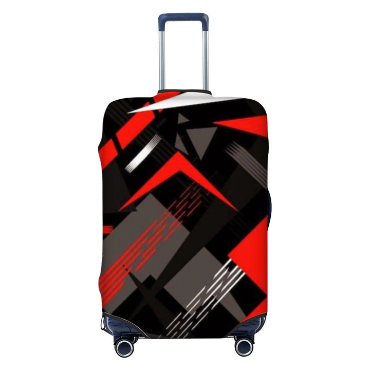 Unisex nan elastic luggage cover with geometric design, stretchable polyester-spandex fabric, zipper opening and non-slip inner securement for trolley Kalsten
