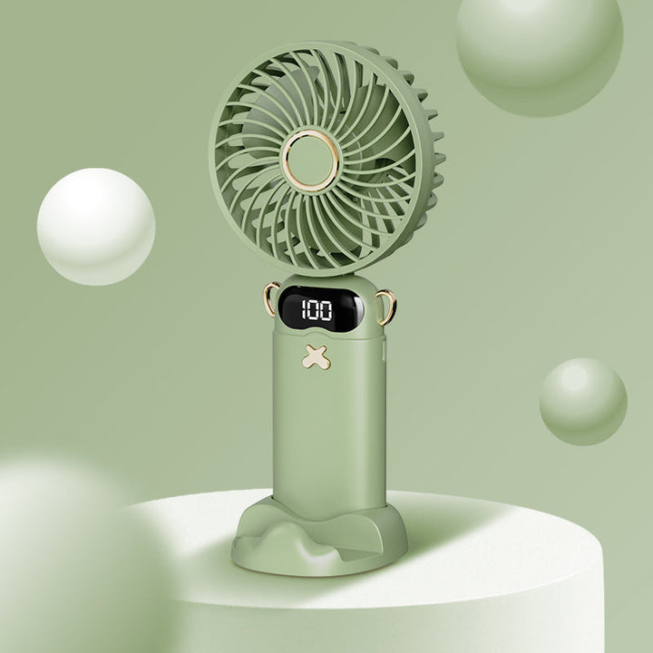 Cooling rechargeable handheld mini fan with digital battery display and cute desktop stand Kalsten
