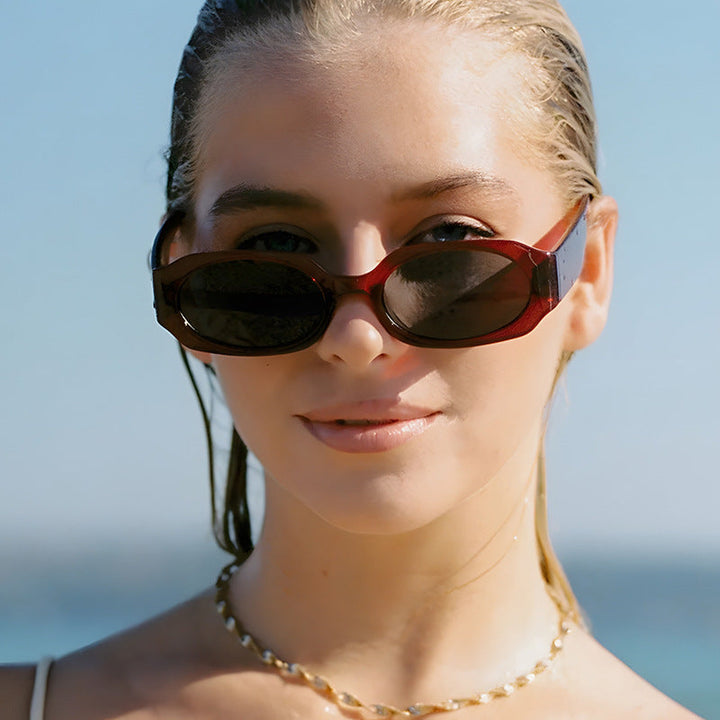 Women extravagant sunglasses in stylish retro design Kalsten