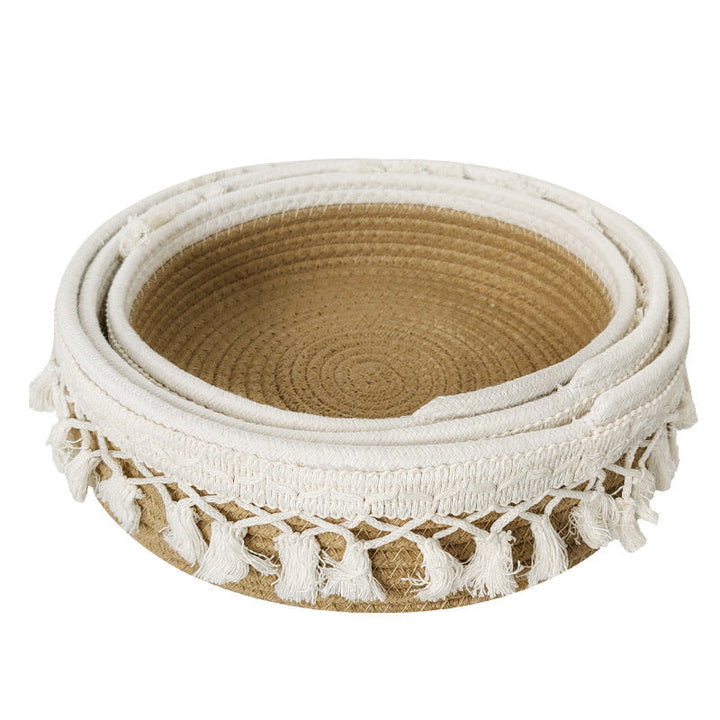 Women Decorative Storage Basket with Tassels Kalsten