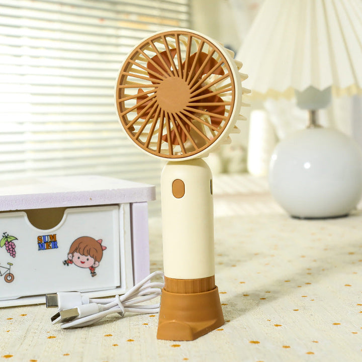 Women's Portable Mini Fan with Ergonomic Grip and USB Charging Function Kalsten