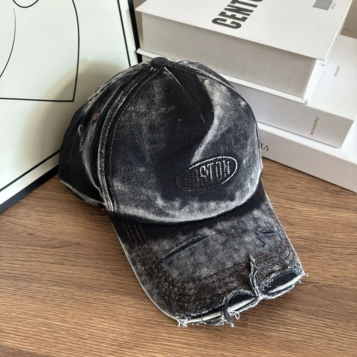Men's Distressed Denim Effect Baseball Cap Kalsten