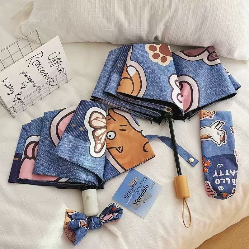 Ladies Folding Umbrella with Cute Dog Designs Kalsten