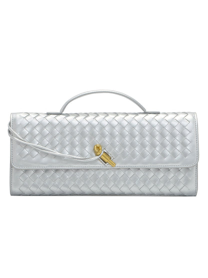 Woven Leather Clutch Acalora