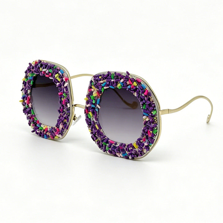 Ladies creative designer sunglasses with colorful jewelry frame Kalsten