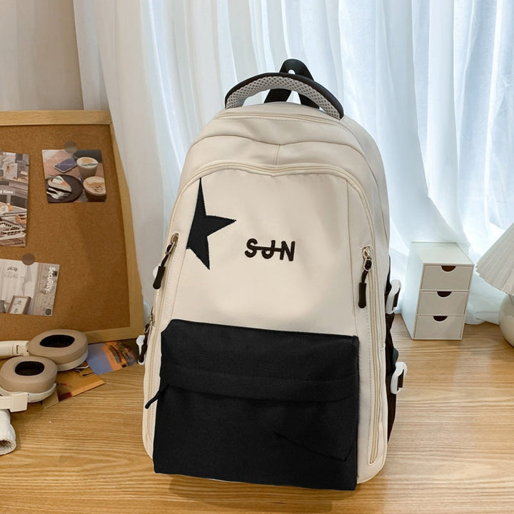 Multifunctional Lightweight Star-Embellished School Backpack