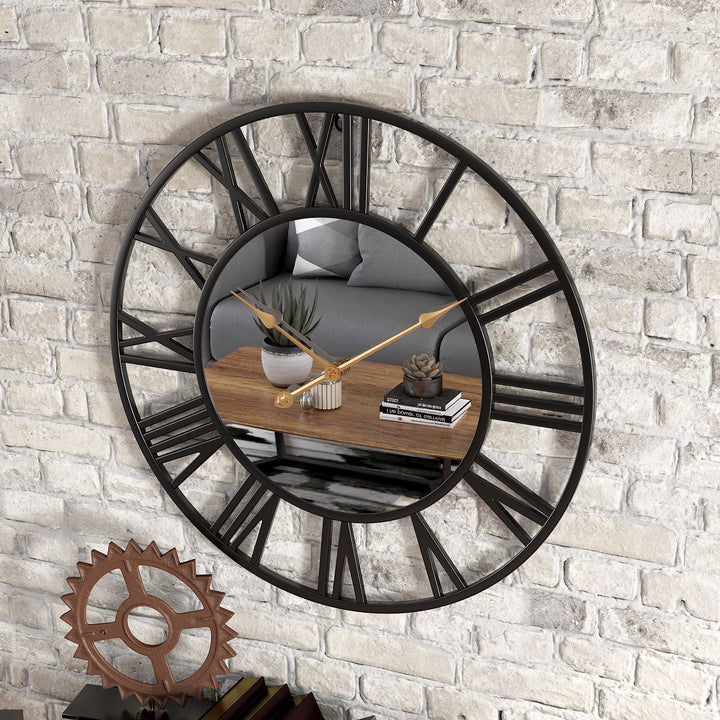 Kalsten | Metal Vintage Large Size Wall Clock with Mirror 39cm