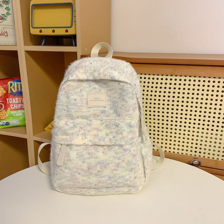 Cozy Textured Cotton School Backpack