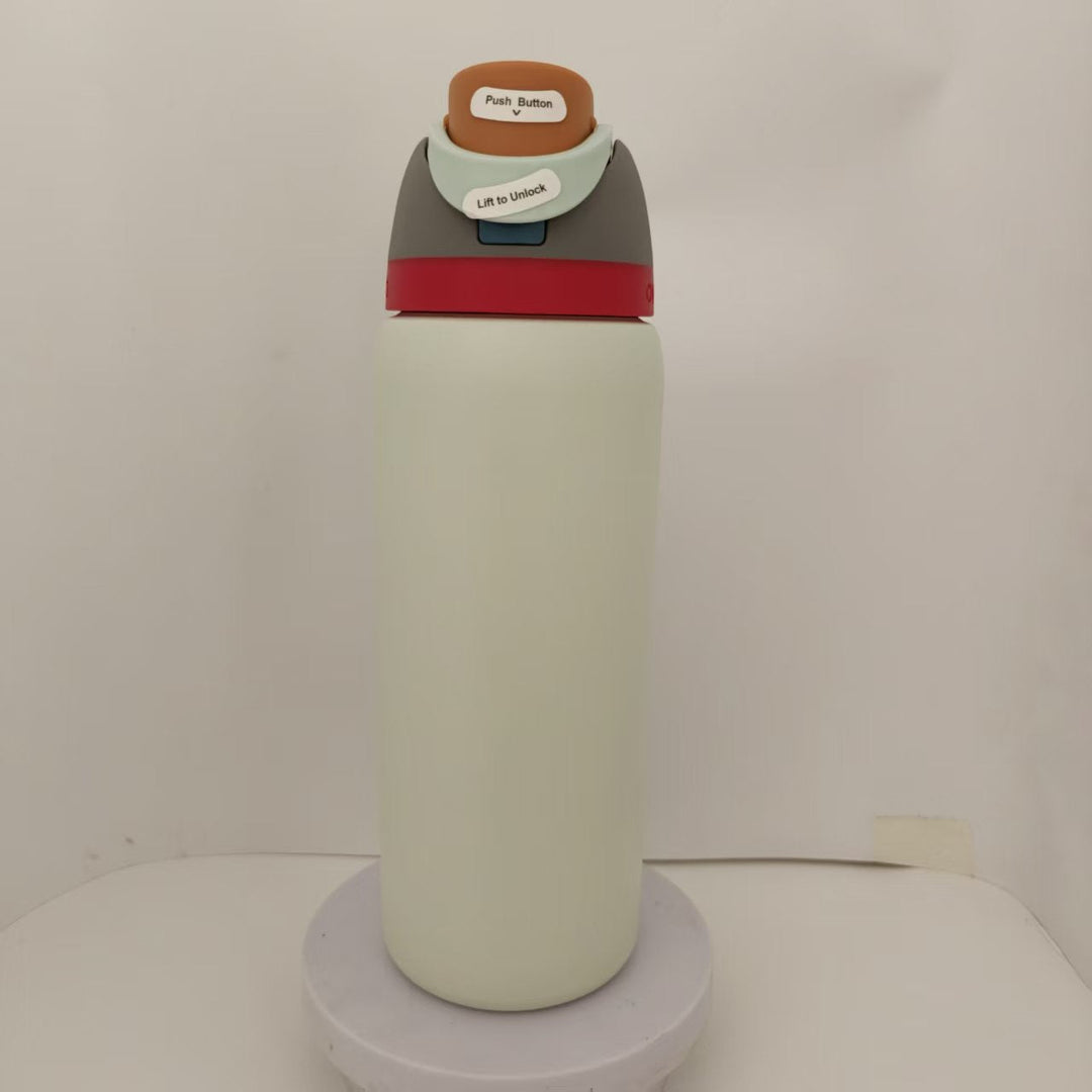 Double-Wall Vacuum Insulated Stainless Steel Travel Bottle With Flip Straw Leakproof Lid And Character Print