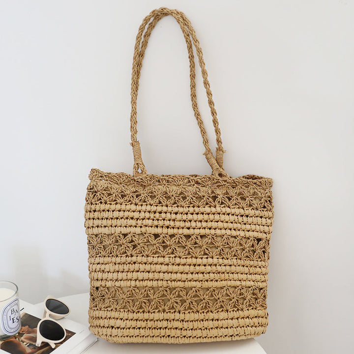 Hand-knotted beach bag in modern mesh design Kalsten