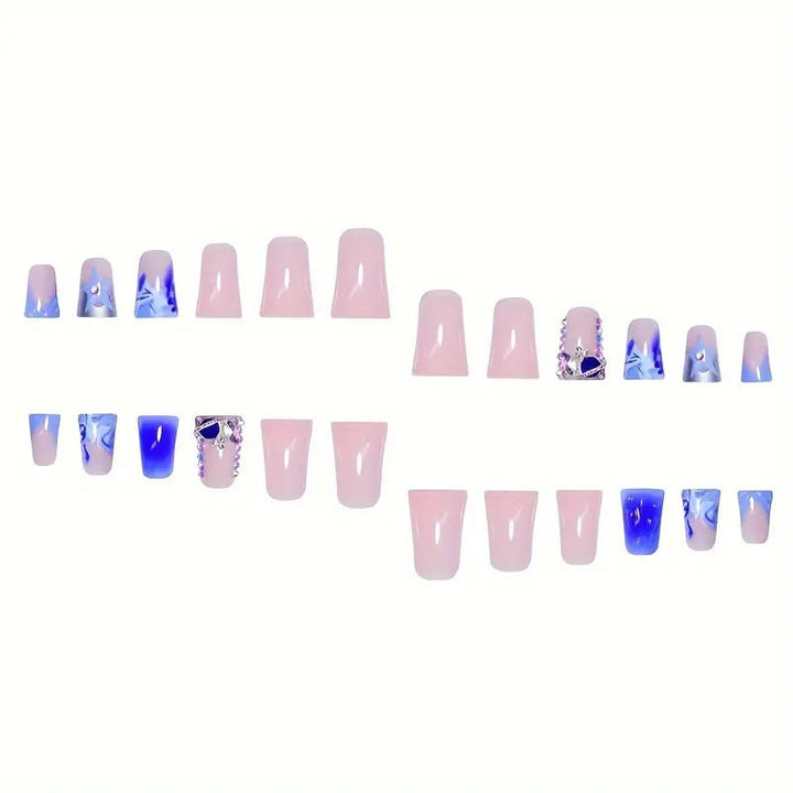 Artistic Acrylic Press-On Nail Set with Gem Accents Kalsten