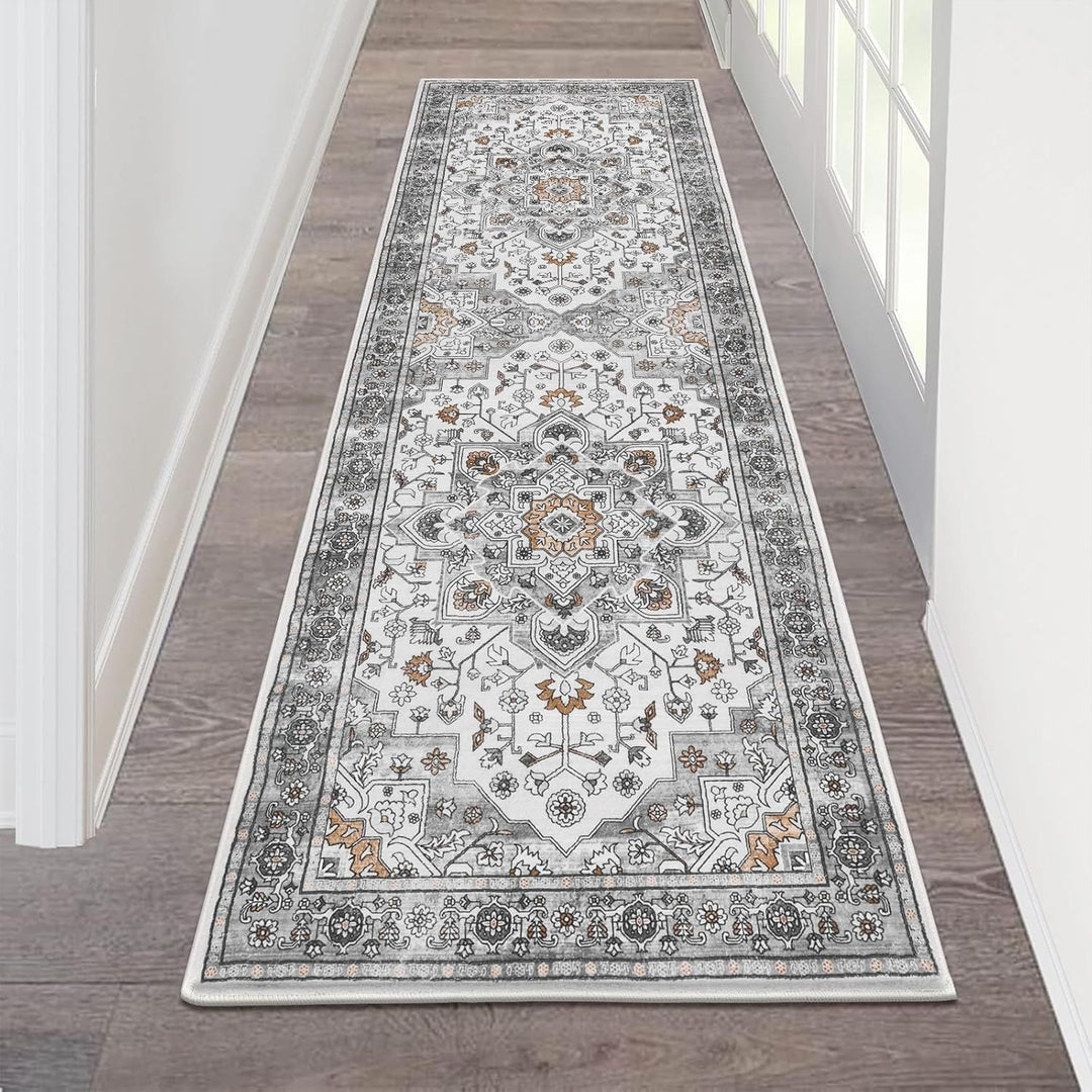 Vintage Floral Design Runner Rug
