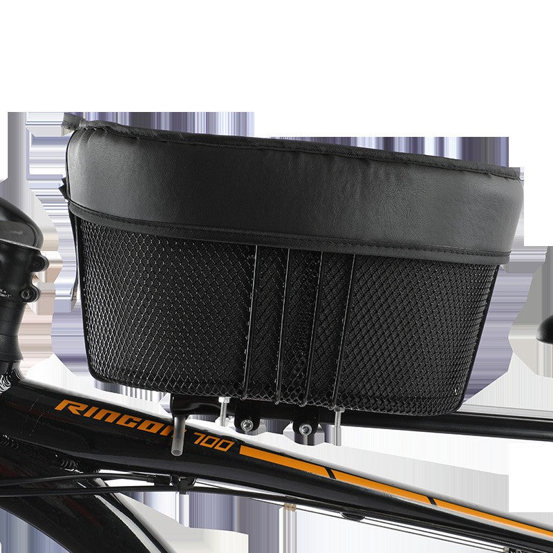 padded frame mounted pet carrier basket with mesh sides and quick release mount Kalsten