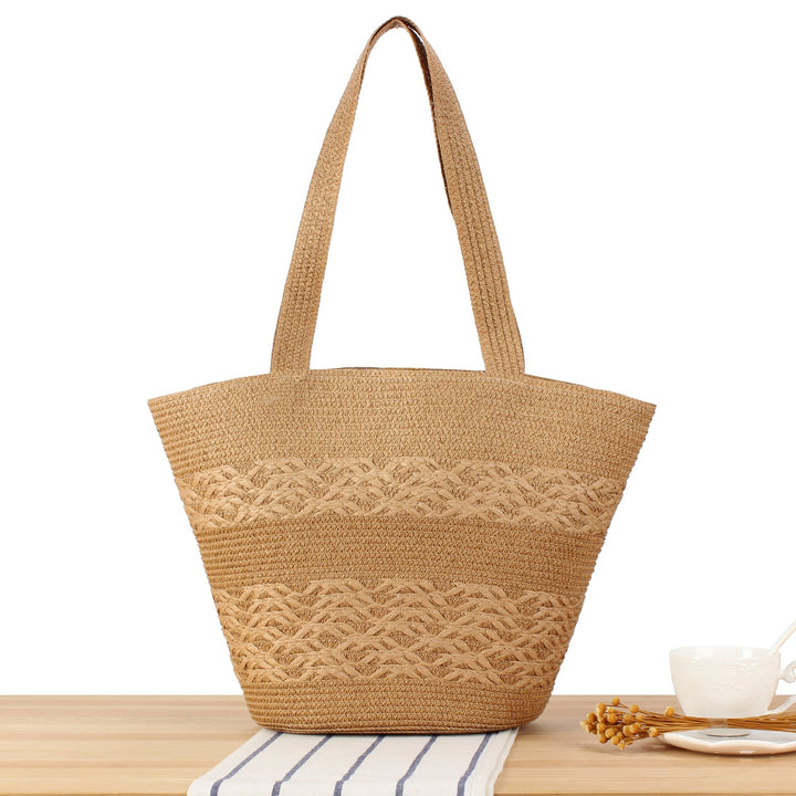 Stylish Woven Tote Bag with Elastic Shoulder Straps Kalsten