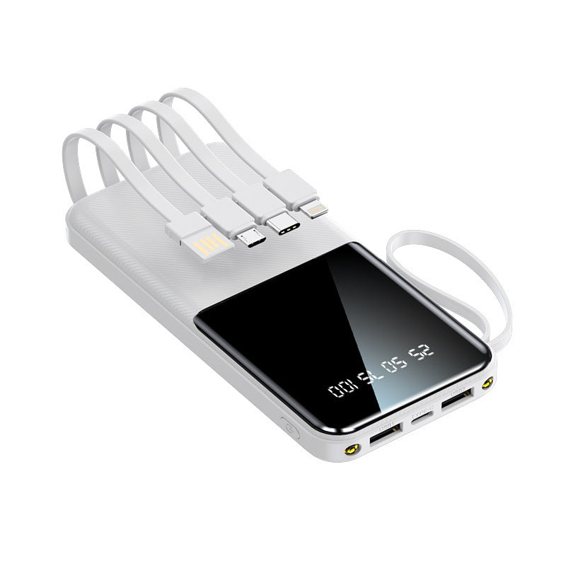 Portable power bank with multifunctional connection and integrated charging cables Kalsten