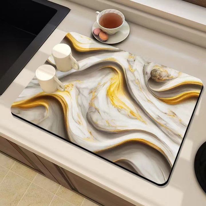 Marble-Inspired Kitchen Counter Mat Kalsten