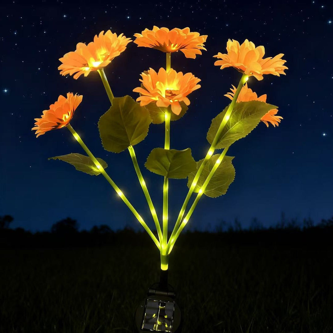Solar-Powered Decorative Sunflower Garden Stake With Multi-Bloom LED Waterproof Panel Kalsten