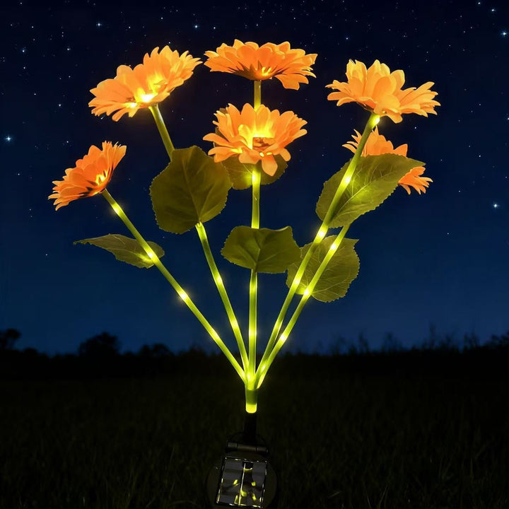 Solar-Powered Decorative Sunflower Garden Stake With Multi-Bloom LED Waterproof Panel Kalsten