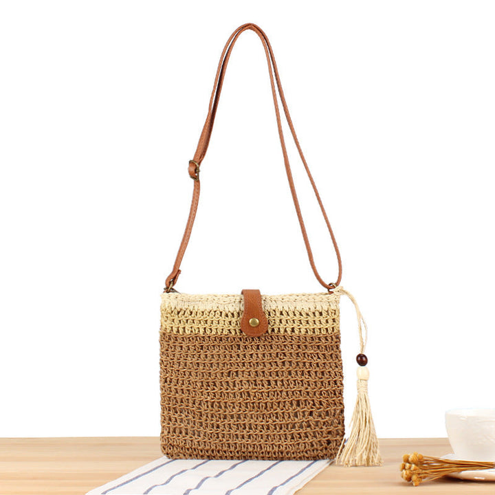 Handmade shoulder bag with tassels and leather accents Kalsten